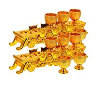 Hemobllo 2 Ensembles Calice à Vin Rétro, Tasse de Thé Sacrificielle Autel, Plastique Or, Mini, Facile à Placer Nettoyer, pour Cérémonies et Milieux Spirituels, Temples et Petits Espaces