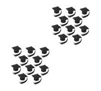 Hemobllo 2 Ensembles Chapeaux Mini Doctorat Décoration Bouteille avec Pompon Noir pour De Remise des Diplômes Bouchons De Bouteille Festifs 10 Pièces * 2