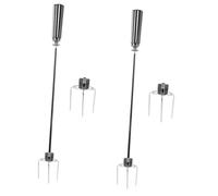 Hemobllo 2 Ensembles Fourchette à Barbecue brochettes de Barbecue Kit de rôtissage Barbecue rôtissoire Accessoires de rôtissage au Four fourchettes de Gril Maison Acier Inoxydable