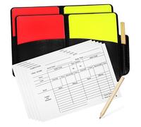 Hemobllo 2 Ensembles Kit Arbitre Cartons Jaunes avec Carnet de Scores et Crayon Accessoires Officiels Football Volleyball Basketball Set Complet pour Sportif