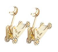 Hemobllo 2 Ensembles Kit de Catapultes Bois DIY Modèle Trebuchet Éducatif pour Garçon Fille Projet Stem Expérience Physique et Apprentissage de Histoire