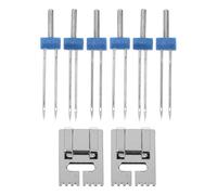 Hemobllo 2 ensembles Lot Aiguilles Jumelles avec Pied Presseur Rainuré pour Machine à Coudre Domestique et Pratique