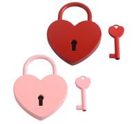 Hemobllo 2 ensembles Lot Cadenas Forme de Coeur Cadenas pour Valise et Casier Design Romantique et Compact Cadeau Couple Sécurise Bagages et Coffrets
