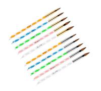 Hemobllo 2 ensembles Lot de Pinceaux Nail Art Spirale Acrylique Outils de Sculpture Cristal Manucure Portables pour Femmes Série Têtes Dorées et Argentées