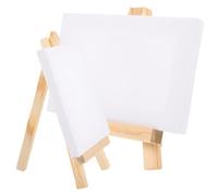 Hemobllo 2 Ensembles Mini Toile et Chevalet en Bois Beige, Chevalet Multifonction, Présentoir pour Menus et Petites Peintures, Fournitures de Bricolage pour Garçon et Filles, Style Délicat