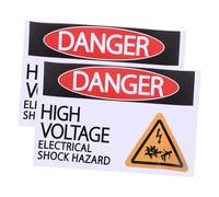 Hemobllo 2 feuilles Autocollants de Sécurité Haute Tension Vinyle Avertissement Électrique Résistant Autocollant Panneau Avertissement Machine pour Surfaces Planes