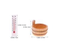 Hemobllo 2 Kits de Seaux Miniatures en Résine pour Sauna de Maison de Poupée Thermomètres Intégrés Accessoires D’Été pour Scène de Spa Miniature Décor Réaliste et Léger 4 Pièces par
