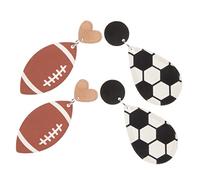 Hemobllo 2 Paires Boucles D Oreilles Pendantes Forme de Football et Rugby pour Femmes de Bijoux Colorés pour Independence Day Légères et Élégantes Parfaites pour Toutes Occasions