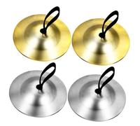 Hemobllo 2 paires Cymbales à Doigt Laiton pour Garçon Fille Portable Instruments Percussion Main pour Danse Du Ventre Fêtes et Éveil Musical