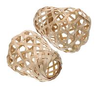 Hemobllo 2 pièces Abat-jour Bambou Tissé pour Lampe de Table Petite Décoration Intérieure Luminaire Suspendu et Confort Visuel