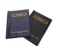 Hemobllo 2 Pièces Album de Collection de Pochette Transparente Compartiments Organiseur Vintage PU Porte-monnaie pour Collectionneurs Rangement Portable pour Monnaies