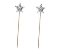 Hemobllo 2 pièces Baguette Fée Pailletée Étoile Bâtons Argentés pour Petite Fille Accessoires de Performance et Décoration Anniversaire