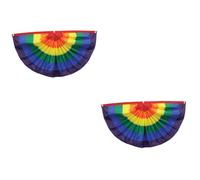Hemobllo 2 Pièces Bannière Rainbow Lgbt de Fierté Anneaux Métalliques Décoration Intérieure Extérieure pour Fierté Parades