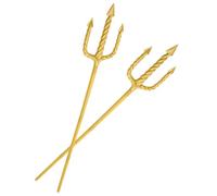 Hemobllo 2 Pièces Bâton du Diable en Plastique Trident Or | Accessoire de Costume Classique, Usage Cosplay et Scène, Assemblage Facile, Pointes Arrondies Sûres