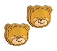 Hemobllo 2 pièces Boîte à Biscuits Étain Forme Ours Boîte Cadeau Vide Décorée pour Bonbons et Biscuits Coffret Bonbon pour Rangement Festif