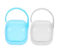 Hemobllo 2 pièces Boîte à Tétine Portable pour Garçon Fille Étui de Rangement Poussière pour Sucette Large Compatible Garçon et Fille Bleue et Blanche Indispensable pour et Alimentation