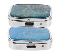 Hemobllo 2 pièces Boîte Pilules Portable Métal Compacte avec Compartiments Organisateur Pilulier Robuste et Léger pour Voyage Poche et Usage Quotidien