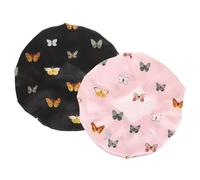 Hemobllo 2 pièces Bonnet Satin Dormir Femme Élastique Protecteur Cheveux Longs Confortable Anti-nœuds Pour Spa Maquillage et Nuit