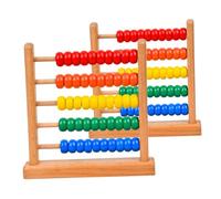 Hemobllo 2 pièces Boulier Bois Professionnel Calculatrice Éducative Préscolaire Rangées Outil Mathématique Portable pour Garçon Fille Garçon Fille