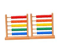 Hemobllo 2 pièces Boulier Bois Professionnel Hêtre Robuste Outil Arithmétique Mentale pour Garçon Fille Apprentissage Mathématique Portable avec Perles Éducatif pour Filles et Garçons