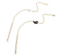 Hemobllo 2 Pièces Bracelets Yin Yang Acier Inoxydable Duo Deux Tons Ajustables Pour Couples Bijoux Main Symbolique Distance Et Harmonie