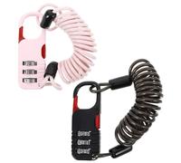 Hemobllo 2 pièces Cadenas à Combinaison Chiffres pour Moto et Vélo Câble Antivol Résistant Aux Intempéries Rose et Noir Sécurisé pour Casques Paniers et Scooters Électriques