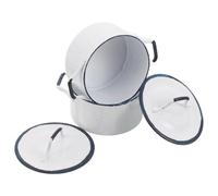 Hemobllo 2 pièces Casserole Blanche Bord Bleu Accessoires Cuisine Réalistes pour Décoration et Jeu de Simulation