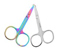 Hemobllo 2 pièces Ciseaux à Poils Nez à Pointe Ronde Coupe Précise pour Nez Barbe Sourcils Visage Acier Inoxydable Outil de Coupe Sûr et Facile à Contrôler