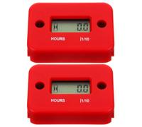 Hemobllo 2 Pièces Compteur Horaire Numérique Écran LCD Rouge, pour Moto, | Alimentation Indépendante, Circuits Standards, Plastique, Installation Facile, Systèmes D'allumage Multiples, Sorties