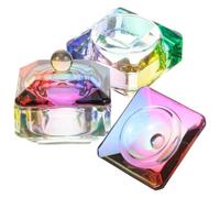 Hemobllo 2 Pièces Coupelle à Clous en Verre avec Couvercle pour Manucure, Mélange de Poudre Acrylique et Paillettes, Design Délicat et Forme Unique, pour Salon de Beauté ou Domicile
