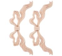 Hemobllo 2 Pièces Décoration Murale en Bois Massif Non Peint Style Européen Nœud Papillon Sculpté, Applique Polyvalente pour Cadre Miroir et Mur Intérieur, Charme Classique et Élégance