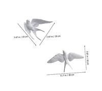 Hemobllo 2 pièces Décoration Murale Oiseaux Réalistes Résine Hirondelles Imitation Décor Mural Salon Intérieur et Extérieur Ornements Muraux Décoratifs Naturels