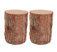 Hemobllo 2 Pièces Décoration Souche D’Arbre Rustique 20x15x15cm, Effet Bois