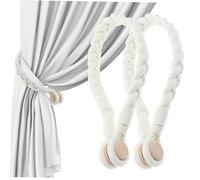 Hemobllo 2 Pièces Embrases de Rideaux Magnétiques Corde Naturelle pour Décoration de Draperies pour Salon Chambre et Salle de Bain