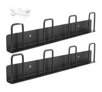 Hemobllo 2 Pièces Étagère Murale pour Tasses sans Perçage en Acier au Carbone Noir, Support de Rangement Moderne et Chic Cuisine et Restaurant