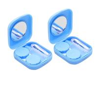 Hemobllo 2 pièces Étui à Lentilles de Contact avec Boîte de Rangement Ventouse Miroir et Flacon de Liquide Portable et Pratique pour Voyage