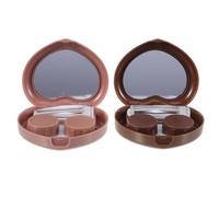 Hemobllo 2 Pièces Étui à Lentilles de Contact de Cœur en PP Transparent | Compartiments à Double Joint, Séparation Gauche Droite, Usage Quotidien et Courts , D'une Main