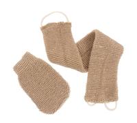 Hemobllo 2 pièces Exfoliant Naturel Jute et Ramie avec Gants et Sangle Longue pour Bain Gommage Doux Dos et Corps Nettoyage Profond et Élimination des Peaux Mortes