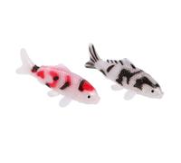 Hemobllo 2 Pièces Figurine de Poisson Flottant en PVC pour Aquarium, Décoration Miniature Portable, Modèle Réaliste de Poisson Rouge pour Décoration de Maison et Jardin