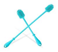 Hemobllo 2 pièces Goupillon Silicone pour Bouteilles Nettoyeur Réutilisable pour Biberons et Contenants Accessoires de Nettoyage Grand et Petit Modèle Bleu