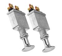 Hemobllo 2 pièces Interrupteur Tirage Robuste Dc Étanche pour Tracteurs Véhicules Lourds Bouton Chrome Commande Phares et Systèmes de Contrôle Lot