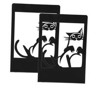 Hemobllo 2 pièces Iron Cat Bookends Decorative Metal Book Stoppers for Office and Home Desktop Organization