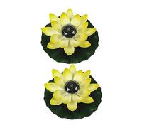 Hemobllo 2 Pièces Jardin Solaire de Lotus Décoratif Flottant pour Étang Énergie à Eau Couleur