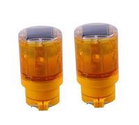 Hemobllo 2 pièces Lampe Solaire de Clignotante Orange Feu Stroboscopique de Sécurité sans Fil pour Chantier Routier et Avertisseur LED Rechargeable Automatique