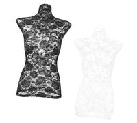 Hemobllo 2 pièces Lot de Housses Mannequin Femme Dentelle Souple et Confortable Protège Mannequin pour Photographie et Présentation Mode Faciles à Installer Couleurs Noir et Blanc