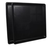 Hemobllo 2 pièces Lot de Plateaux Litière pour Animaux Petits Plateau Urinaire Robuste Plastique Noir Accessoire Cage pour Chiens Chats et Rongeurs Facile à Nettoyer