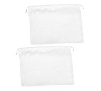 Hemobllo 2 pièces Lot de Pochons Satin Blanc avec Cordon de Serrage Sacs de Rangement Doux pour Extensions de Cheveux Perles et Accessoires Housses de Protection Polyvalentes pour Domicile