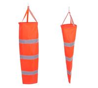 Hemobllo 2 Pièces Manche à Air Orange Réfléchissante Imperméable Tissu Oxford Résistant Indicateur de Direction Vent Haute Visibilité pour Aéroport et Chantier Lot