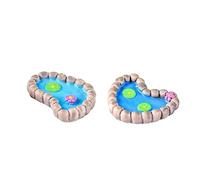Hemobllo 2 pièces Micro Paysage Bassin Décoratif pour Table de Sable Modèle Étang Forme de Lotus et Ornement Micro Paysage de Bureau Accessoire Miniature pour Jardin de Fées et Maquette