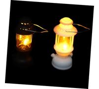 Hemobllo 2 pièces Mini Lanterne Rétro LED pour Maison de Poupée Éclairage Miniature Décoratif Éclairage Doux pour Scènes et Modèles Ornements Fonctionnels sans Pile